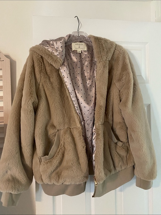 Ashley By 26 International Jackets & Blazers - Ashley By 26 International Plush Hooded Teddy Coat in Light Taupe